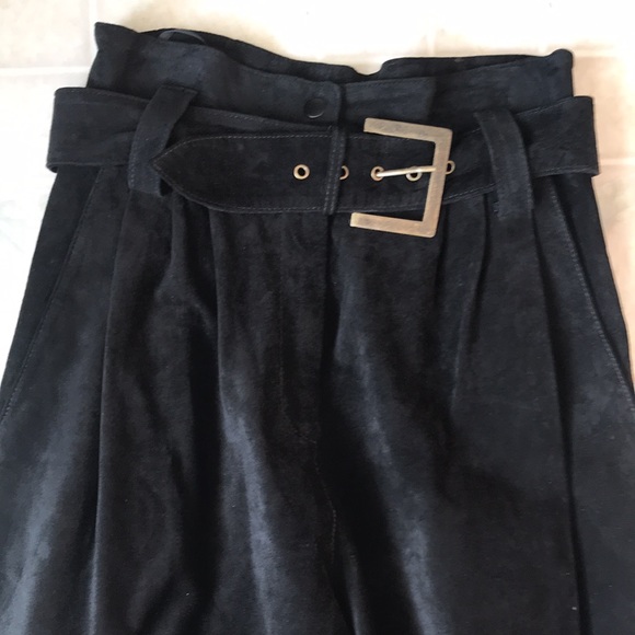 Leather By Wilson’s Vintage High Waist Belted Suede Pants - Picture 2 of 4